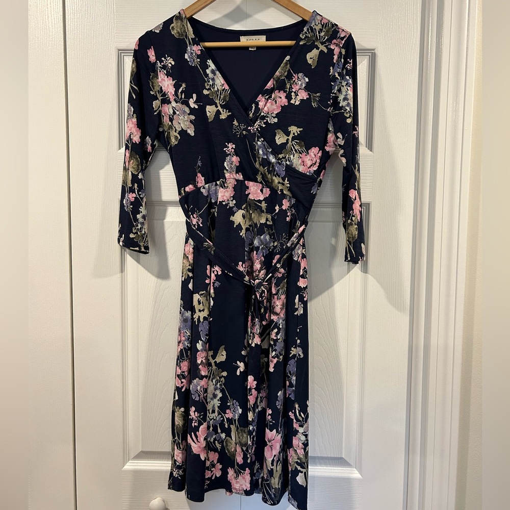 Floral blue dress